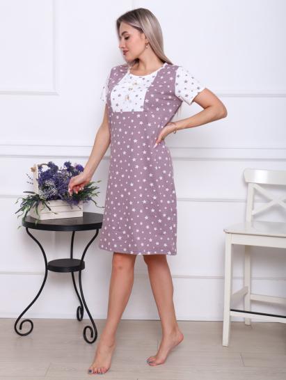 Сорочка с кружевом стрейч, кофе (897-2) - фото 4