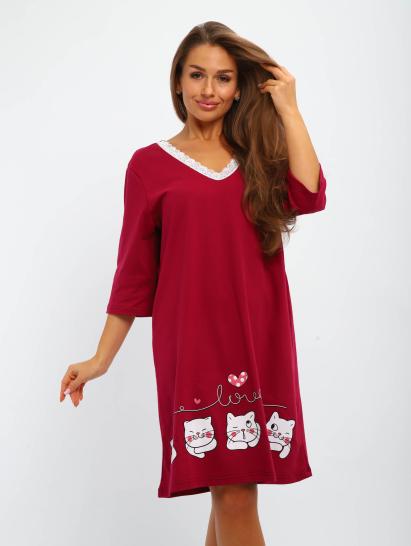 №195.1 Ночная сорочка Сорочка женская Бордовый - фото 1