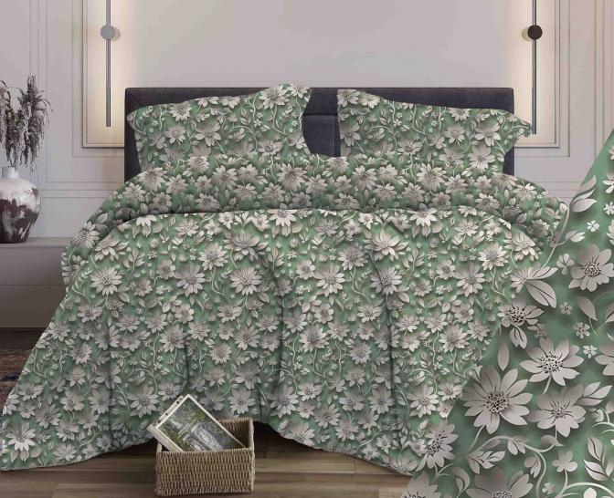 Наволочка Маргаритка зеленый бязь - фото 1