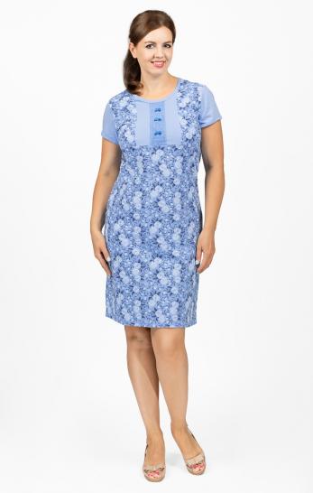 Сорочка с кружевом, голубая (663-1) - фото 1