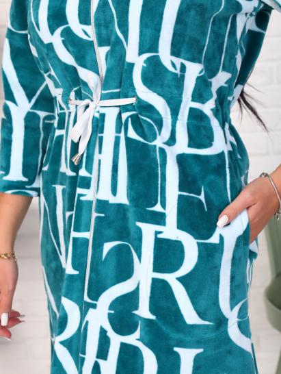 Халат велюровый на молнии с капюшоном, изумруд (868-5) - фото 15