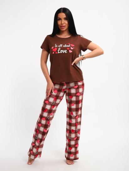 Пижама с брюками (01066, коричневый) - фото 1
