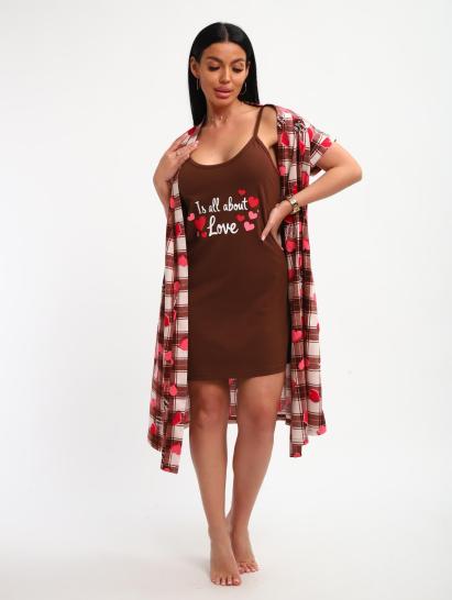Пеньюар с сорочкой (01068, коричневый) - фото 5