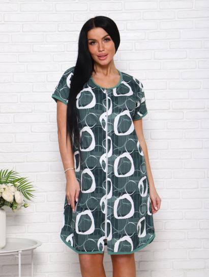 Халат женский на молнии с карманами (00976, зеленый) - фото 4