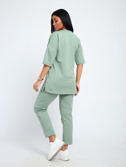 Костюм с брюками, футер с лайкрой (01048, оливковый) - фото 10