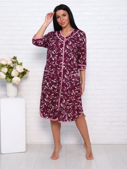 Халат женский на пуговицах с карманами, бордо (958-1) - фото 10