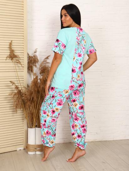 Костюм с брюками, принт, ментол (472-1) - фото 4