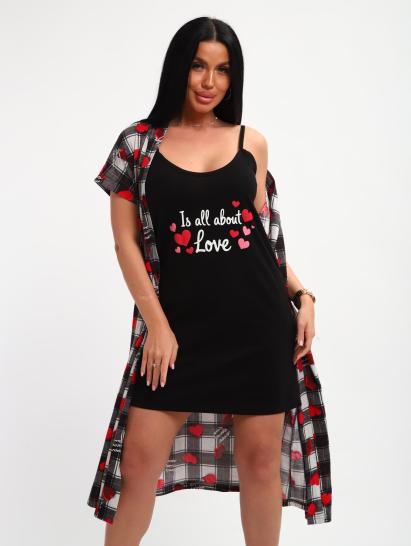 Пеньюар с сорочкой (01068, черный) - фото 9