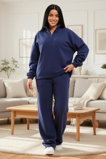 Костюм с брюками, флисовый (01061, синий) - фото 1