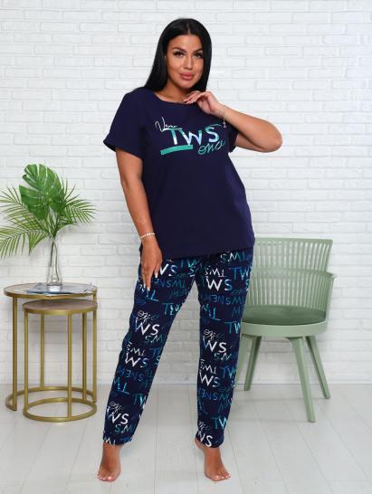 Костюм с брюками чинос, принт, синий (911-2) - фото 10