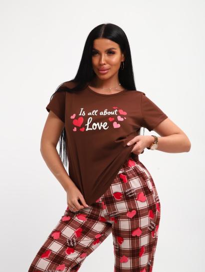 Пижама с брюками (01066, коричневый) - фото 7