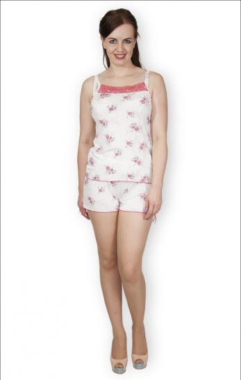 Пижама из вискозы с шортами на бретелях (251-3) - фото 2