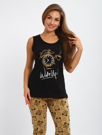 №244 Пижама с бриджами Пижама женская Черный - фото 1