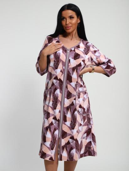 Халат велюровый на молнии (00941, бордовый) - фото 5