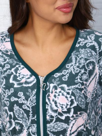 Халат велюровый на молнии, зеленый (941-7) - фото 2