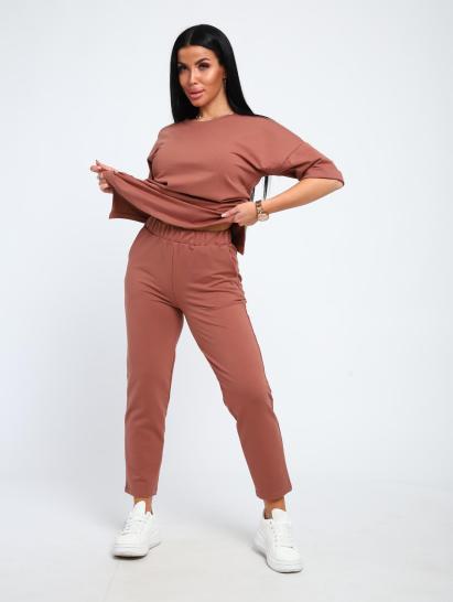 Костюм с брюками, футер с лайкрой (01048, коричневый) - фото 17