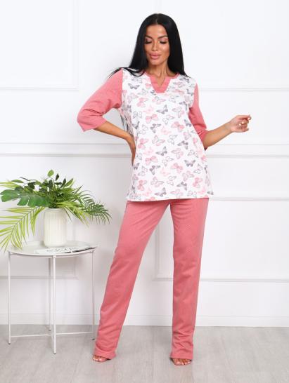 Пижама с брюками футер с начёсом (01015, коралловый) - фото 15