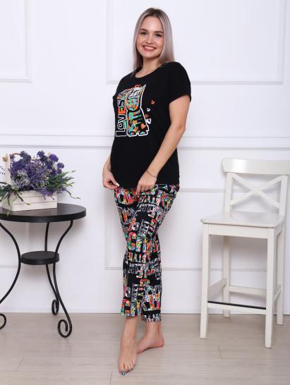 Костюм с брюками, принт, черный (896-1) - фото 10