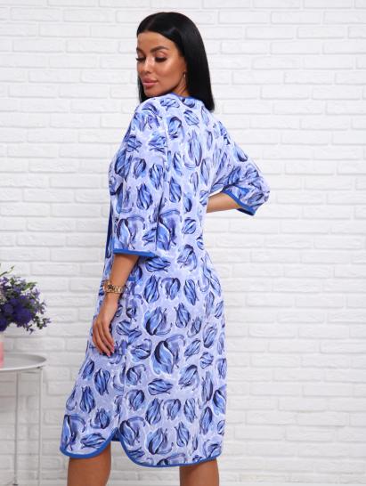 Халат велюровый на пуговицах (01022, голубой) - фото 8