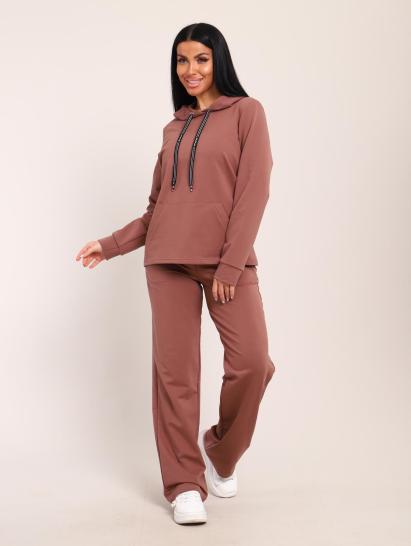 Костюм с капюшоном, футер с лайкрой (01045, коричневый) - фото 17