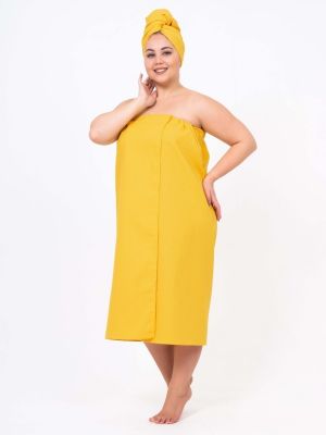 Килт для бани женский желтый - фото 3