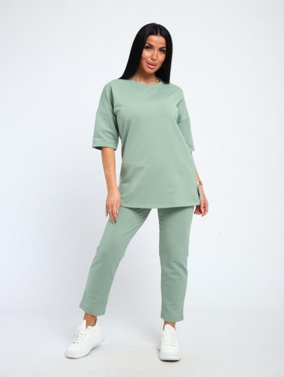 Костюм с брюками, футер с лайкрой (01048, оливковый) - фото 14