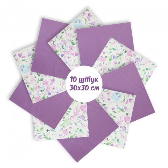 Набор лоскута Весеннее настроение фиолетовый (10 лоскутов 30*30 см) - фото 3