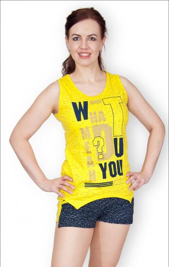 Костюм с шортами, желтый, принт (343-4) - фото 2