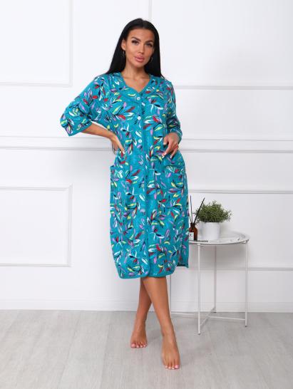 Халат женский на пуговицах с карманами (00958, изумрудный) - фото 14