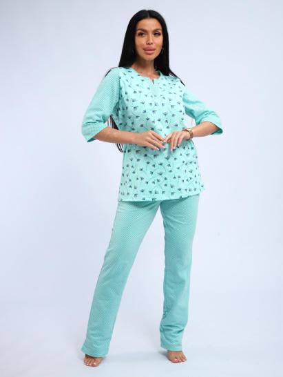 Пижама с брюками футер с начёсом (01059, бирюзовый) - фото 13