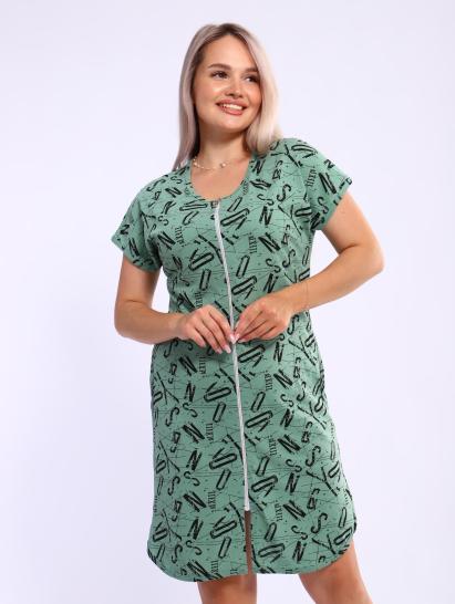 Халат женский на молнии с карманами (01053, оливковый) - фото 3