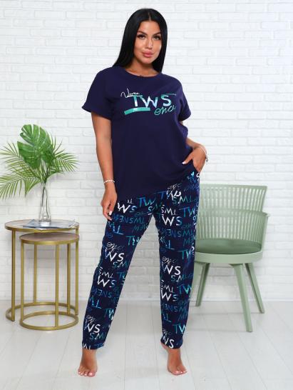 Костюм с брюками чинос, принт, синий (911-2) - фото 15