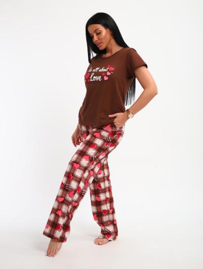 Пижама с брюками (01066, коричневый) - фото 10