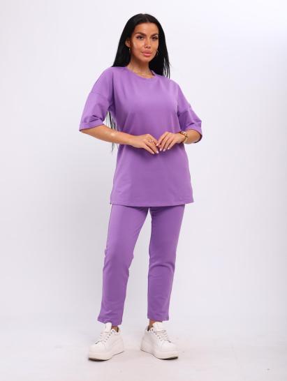 Костюм с брюками, футер с лайкрой (01048, лиловый) - фото 16