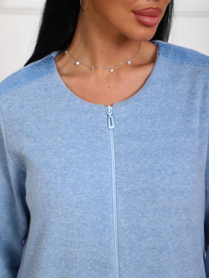 Халат махровый на молнии (01075, голубой) - фото 9