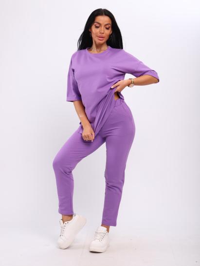 Костюм с брюками, футер с лайкрой (01048, лиловый) - фото 11