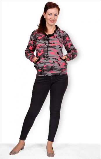 Толстовка с капюшоном, футер с лайкрой, кармин (223-4) - фото 2