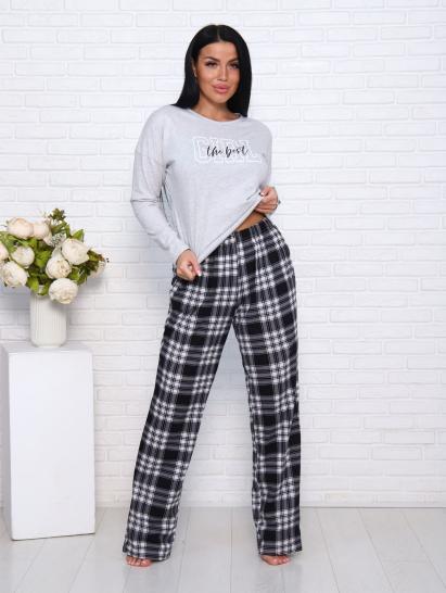 Костюм с брюками, принт, светло-серый меланж (957-2) - фото 11