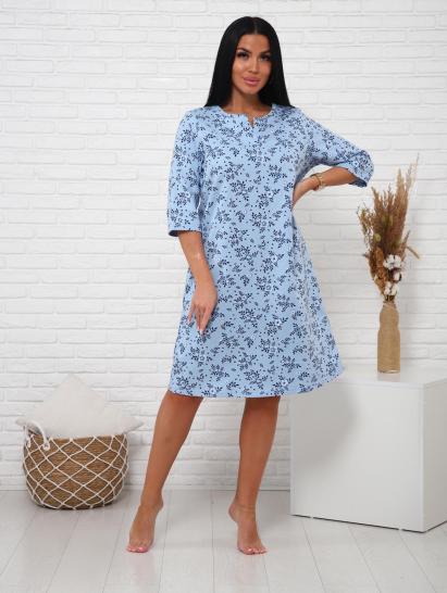 Сорочка теплая, футер с начесом (01035, синий) - фото 1