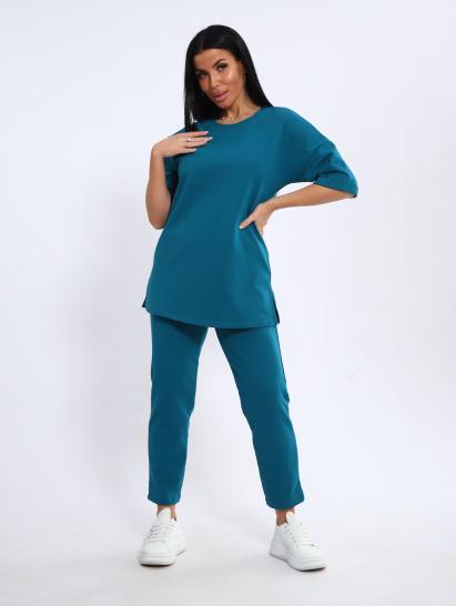 Костюм с брюками, футер с лайкрой (01048, бирюзовый) - фото 14