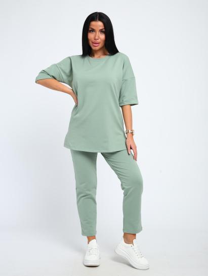 Костюм с брюками, футер с лайкрой (01048, оливковый) - фото 15