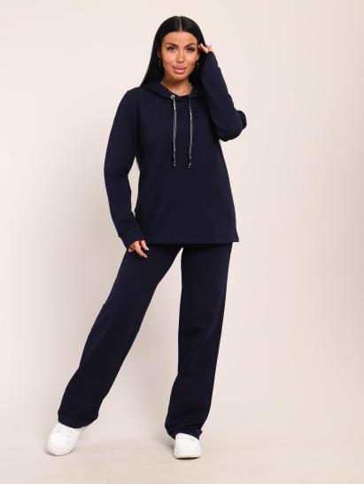 Костюм с капюшоном, футер с лайкрой (01045, темно-синий) - фото 17