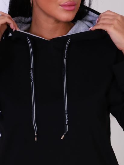 Толстовка с капюшоном, футер с лайкрой, черный (844-1) - фото 2