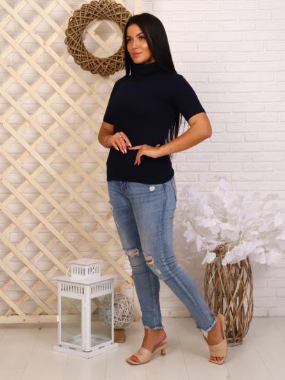 Водолазка женская, рибана с лайкрой (00837, темно-синий) - фото 2