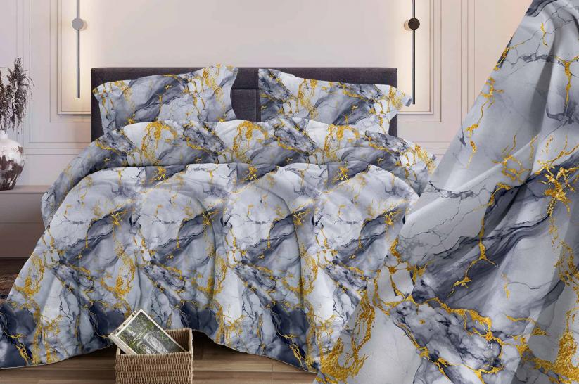 Комплект постельного белья Мрамор серый бязь - фото 1