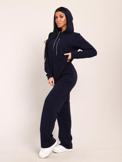 Костюм с капюшоном, футер с лайкрой (01045, темно-синий) - фото 12