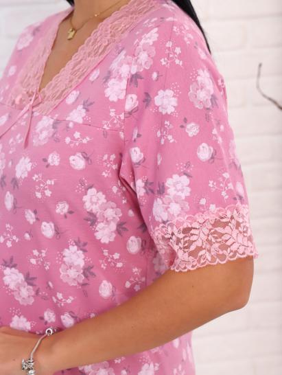 Сорочка длинная с кружевом, сухая роза (873-1) - фото 12