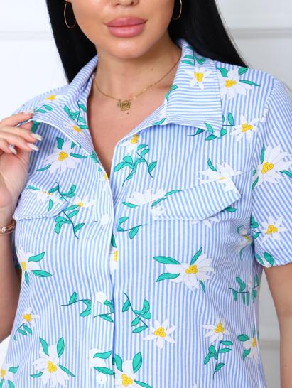 Халат - рубашка на пуговицах с карманами, ромашки (890-1) - фото 3