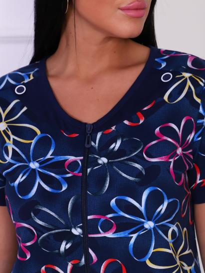 Халат женский на молнии с карманами, синий (843-1) - фото 7