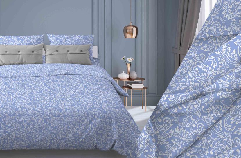 Пододеяльник Завиток голубой бязь - фото 1